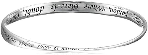 Sterling Silver Lord, Make Me An Instrument Of Your Peace Bangle Bracelet