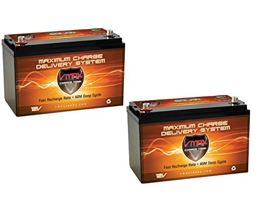 VMAXSLR125-2 QTY 2 VMAX SLR125 AGM Sealed Deep Cycle 12V 125Ah (250Ah total) batteries for Use with Pv Solar Panels,Smart chargers wind Turbine and Inverters