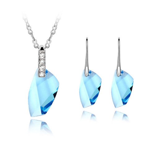 Fashion Jewelry Sets Swarovski Elements Austria Crystal Sweet Memory Smooth Crystal Necklace, Earrings