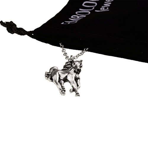 Antique Silver Prancing Trotting Horse Pendant Little Pony Necklace Best Gift Jewelry for Teen Girl Women