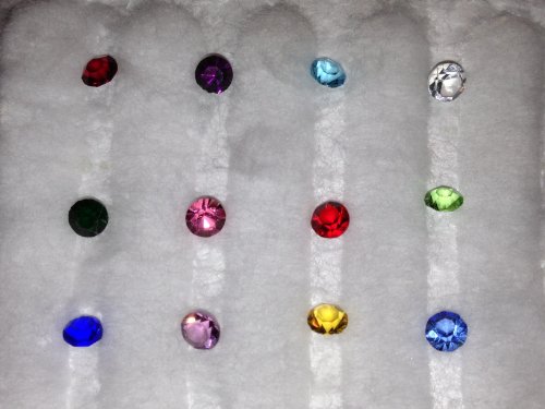 Set of 12 ROUND Crystal 4 mm Birthstones Floating Charms