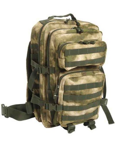 Mil-Tec Military Army Patrol Molle Assault Pack Tactical Combat Rucksack Backpack Bag 36L A-TACS FG Forest Greenery Advanced Camouflage