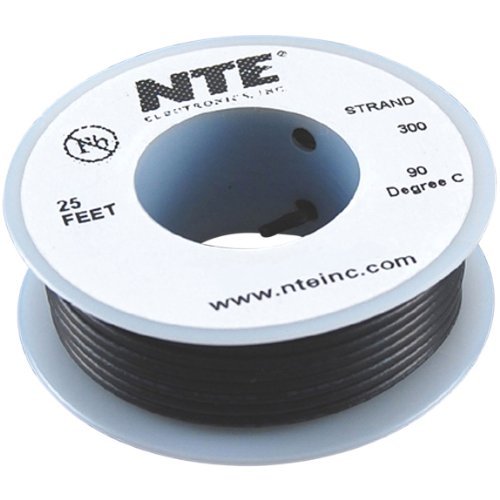 1 X NTE Stranded 26 AWG Hook-Up Wire Black 25 ft.