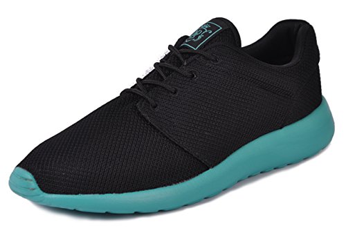 Viihahn Men's Breathable Mesh Lace-Up Running Shoes,Walk,Workout,Athletic,Exercise,Beach Aqua,Drive (Size 12 US Black-Green)