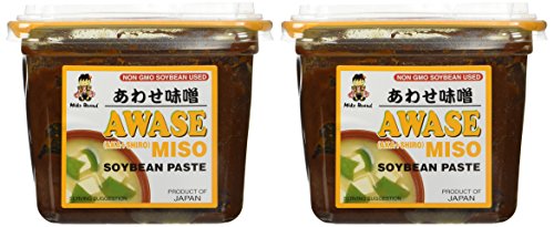 2 x Miko - Awase Miso Soybean Paste (Aka + Shiro) - 500 Gram - GMO Free Japanese Miso Paste