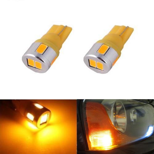 JDM ASTAR Extremely Bright 5730 SMD 194 168 2825 W5W T10 LED Bulbs,Amber Yellow