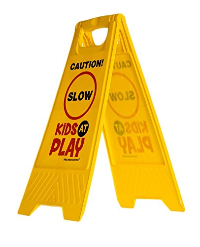 Kids Playing Safety Sign (Double-Sided) - Caution, Slow, Kids at Play