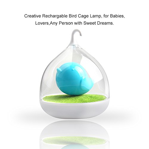 LiteXim Blue Creative Rechargeable Bird Cage LED Lamp Light Intelligent Touch Sensor LED Lights Sleeping in Fairy Tale