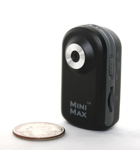 MiniMax Voice Activated Wearable Video Camera with Shirt Pocket Clip, Car Dashboard Mount and Sports Accessory Set - Black -