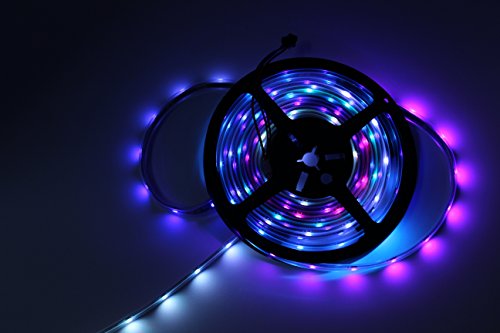 Addressable LED Strip WS2812B, 5 meters, 30 LEDs/meter, Black PCB, silicone sleeve