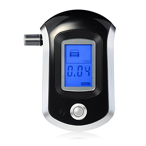 Alcohol Tester, VicTsing® Professional Breathalyzer with Semi-conductor Sensor and LCD Display Digital Breath Alcohol Tester with 5 Mouthpieces Fit for Drivers and Breast-feed Mothers-Grey