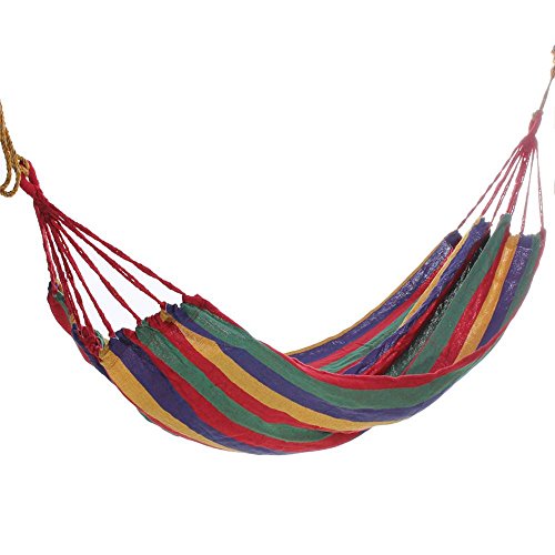 KING DO WAY Cotton Fabric Canvas Hammock Tree Hanging Swing Suspended Outdoor Indoor Bed 68x31 Red