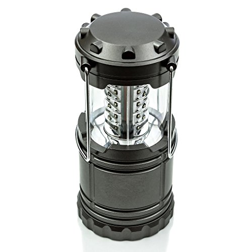 Wentop Portable and Collapsible 30LED Camping Lantern, Extremely Bright and Lightweight Flashlights for Hiking, Camping, Emergencies, Hurricanes and Outage - Black