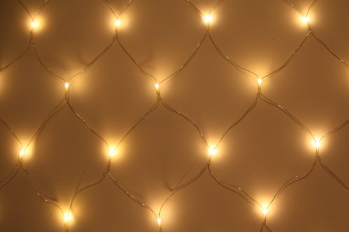 Warm white (soft white) LED net light. With NEW opaque LEDs. 2m x 1.5m, multi function, transparent wire. Starter Pack - can be used on its own or connect extra net lights (up to 12 sets from the same Qbis 30V connectable range)