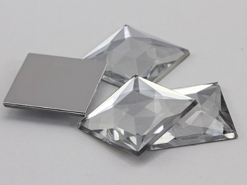 24mm Crystal A01 Flat Back Square Acrylic Jewels High Quality Pro Grade Individually Wrapped - 15 Pieces