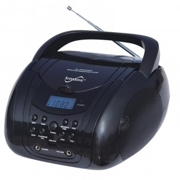Supersonic Portable Audio System CD Player with Bluetooth USB/AUX Inputs and AM/FM Radio SC-503BT