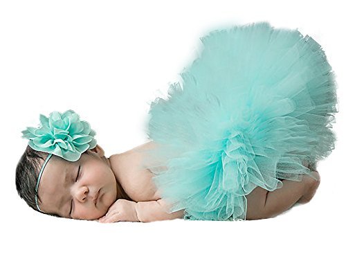 JISEN® Baby Newborn Photography Props Baby Girl Lovely Costume Outfits TuTu Dress with Flower Headband