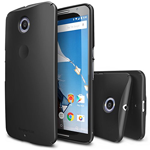 Nexus 6 Case, Ringke [Slim] Ultra Thin Cover w/ Screen Protector [Snug-Fit] Essential Side to Side Edge Coverage Superior Coating PC Hard Skin for Google Nexus 6 - SF Black