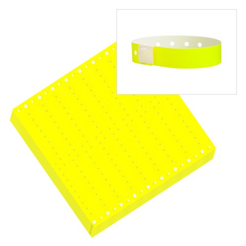 Neon Yellow - Wristco Plastic Wristbands - 100 Ct.