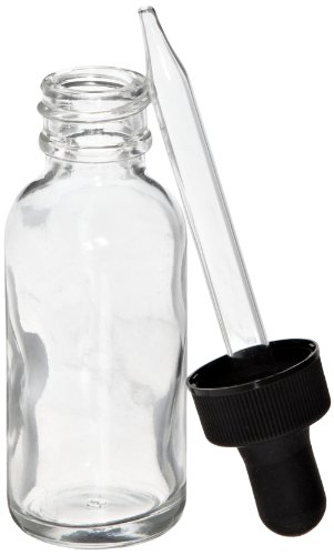 American Educational Glass Flint Bottle with Dropper, Boston Round