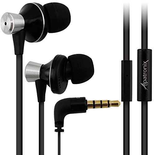 Alpatronix EX100 In-Ear Headphones with Universal Mic/Control for Smartphones (Black)