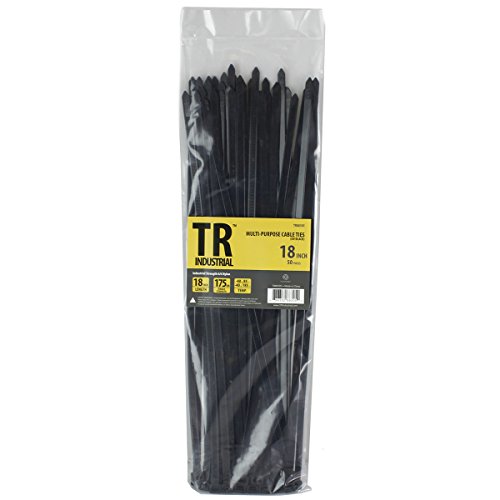 TR Industrial TR88305 Multi-Purpose Cable Ties (50 Piece), 18, Black
