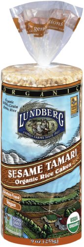 Lundberg Eco-Farmed Sesame Tamari Rice Cake, 9-Ounce Units  (Pack of 12)