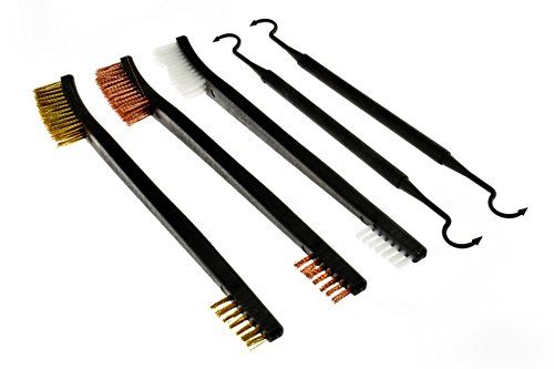SE 7624BC-5 5-Piece Gun Cleaning Brush Set, 3 Brushes and 2 Double Ended Picks