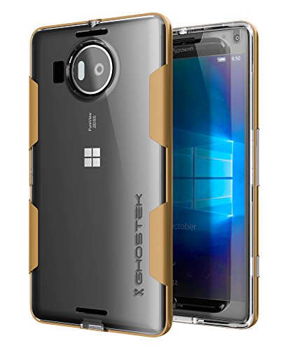 Microsoft 950 XL Case, Ghostek® Cloak Series for Nokia Lumia 950 XL Slim Hybrid Impact Armor Cover Carrying Case | HD Screen Protector | Warranty Exchange | Aluminum Bumper | Ultra Fit (Gold)