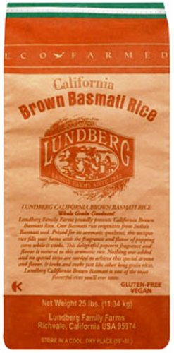 Lundberg Eco-Farmed California Brown Basmati Rice, 25-Pound