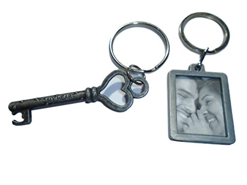 2 Pack Keychain and Keyring Set - Key to my Heart and Photo Keychain - Great Gift for Those You Love by Butler in the Home