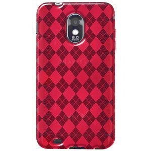 High Gloss Argyle Red Flexible TPU Cover Skin Phone Case for Epic Touch 4G D710 (Sprint) [Cruzer Lite Retail Packaging]