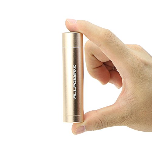 ALLPOWERS 3400mAh Mini Portable Charger External Battery Pack Power Bank with iPower Technology for Cell Phone, iPhone, iPad, Samsung, more Phones and Tablets and More(Gold)
