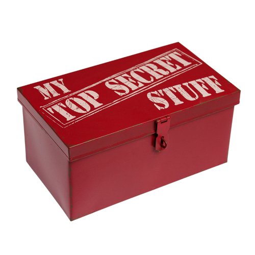 Red Top Secret Metal Keepsake Box