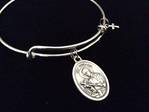 Saint Gerard Medal Silver Expandable Charm Bracelet Patron Saint of Fertility