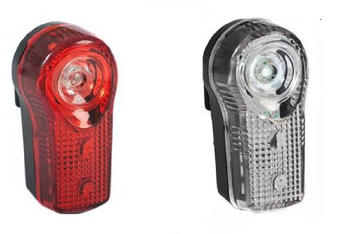 Raleigh Front and Rear 1/2 Watt Bright Led Bike Lights Set (240 Hours Battery Life)
