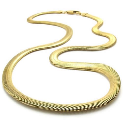 KONOV Stainless Steel Men's Necklace Snake Chain - Gold 6mm 22