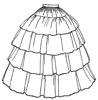 1854 Flounced Skirt Pattern