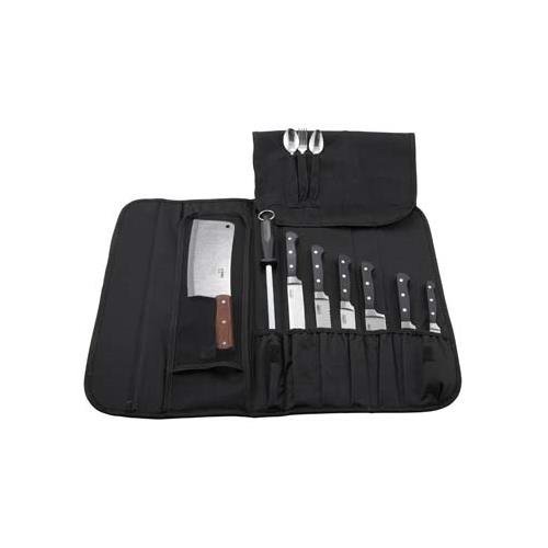 Winco 10 Compartment Knife Bag, Black