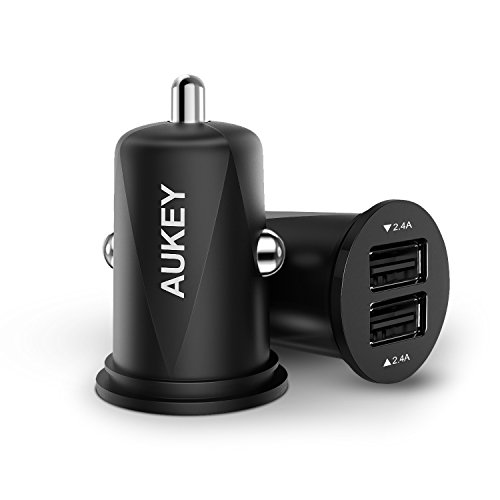AUKEY 4.8A / 24W Dual USB Car Charger Adapter for Apple iPhone 6s , 6s Plus Samsung Galaxy S7 / S7 Edge and Android Devices - Black