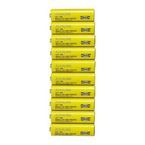 IKEA ALKALISK Alkaline AA battery 10 PIECES PACK