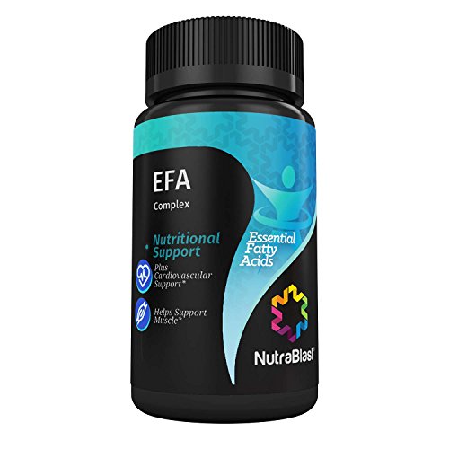 NutraBlast EFA Complex Fish Oil Omega 3-6-9 with EPA DHA CLA GLA Supplement - Non-GMO - Burpless - Supports Immune System, Hormone Levels, Muscle, and Joint Health - Made in USA (120 Softgels)