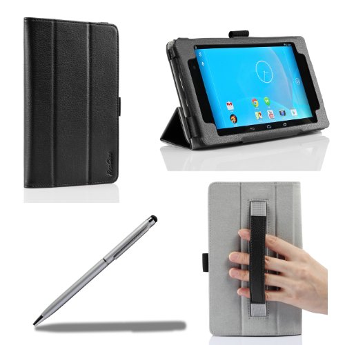 ProCase Google Nexus 7 II (2nd generation) Case with bonus stylus pen - Flip Stand Leather Cover Case for Google Asus Nexus 7 FHD Tablet (new 2013 model), 2013 Nexus 7 II 2 2.0 7 inch Tablet, Built-in Stand, with Auto Sleep / Wake Feature, Black
