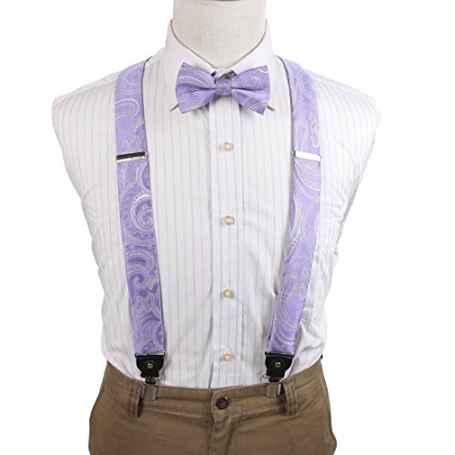 EFCB.01 Various Paisley Microfiber Y-Back Suspender With Match Bowtie By Epoint