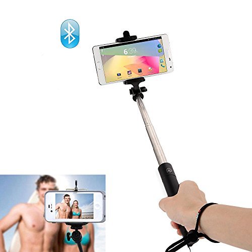 Selfie Stick, Portable Self-portrait Monopod Extendable Selfie Stick with Built-in Bluetooth Remote Shutter with Phone Holder for iphone 6 6 plus 5S 5C 5 Samsung Galaxy Note 4 3 Galaxy S5 S4 LG G3 Sony Xperia Z3