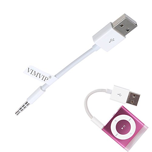 VIMVIP® 10.5cm Length 2 in1 USB Charger and SYNC Data Cable for Apple iPod Shuffle 3rd / 4th / 5th Generation