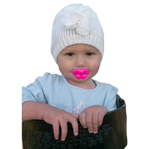Pink Kiss Pacifier For Babies and Toddlers. Highest quality funny baby pacifier for girls (Pink Kiss)