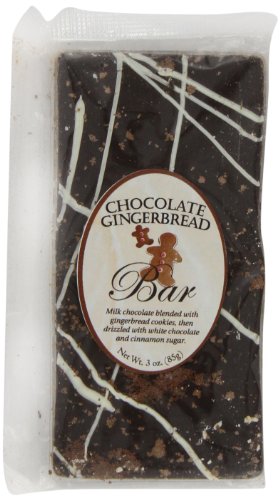 Traverse Bay Confections Chocolate Gingerbread Bar, 3-Ounce (Pack of 8)