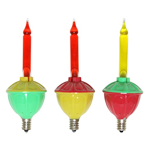 Vickerman 17181 - Red & Yellow Candelabra Screw Base Bubble Light Replacement 3 Pack