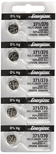 Energizer 371 or 370 Button Cell Silver Oxide SR920SW 5 Watch Batteries